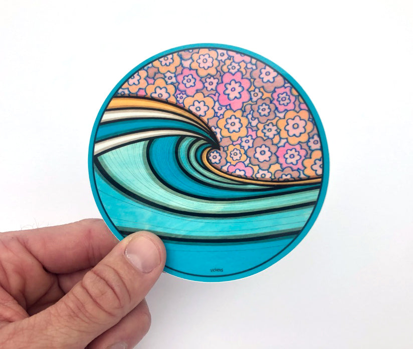 Flowers Blue Sticker