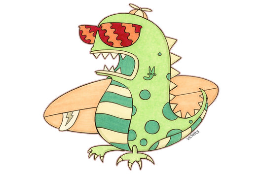 Surfosaurus Sticker